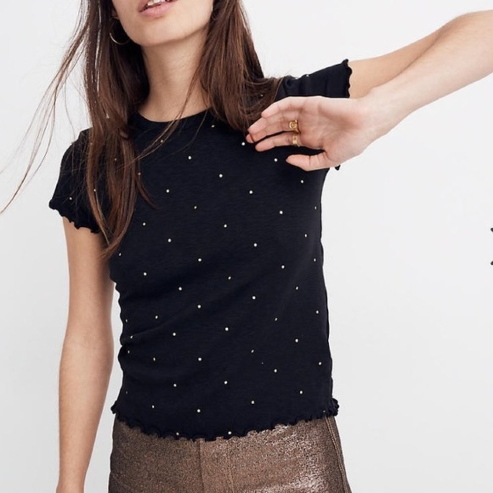 Madewell Baby Tee in Metallic Dot